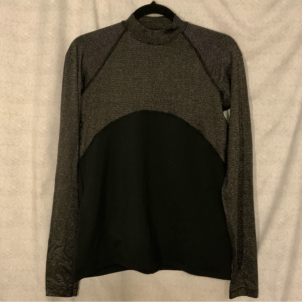 Nike Dri-Fit Black & Metallic Long Sleeve Shirt (Med)